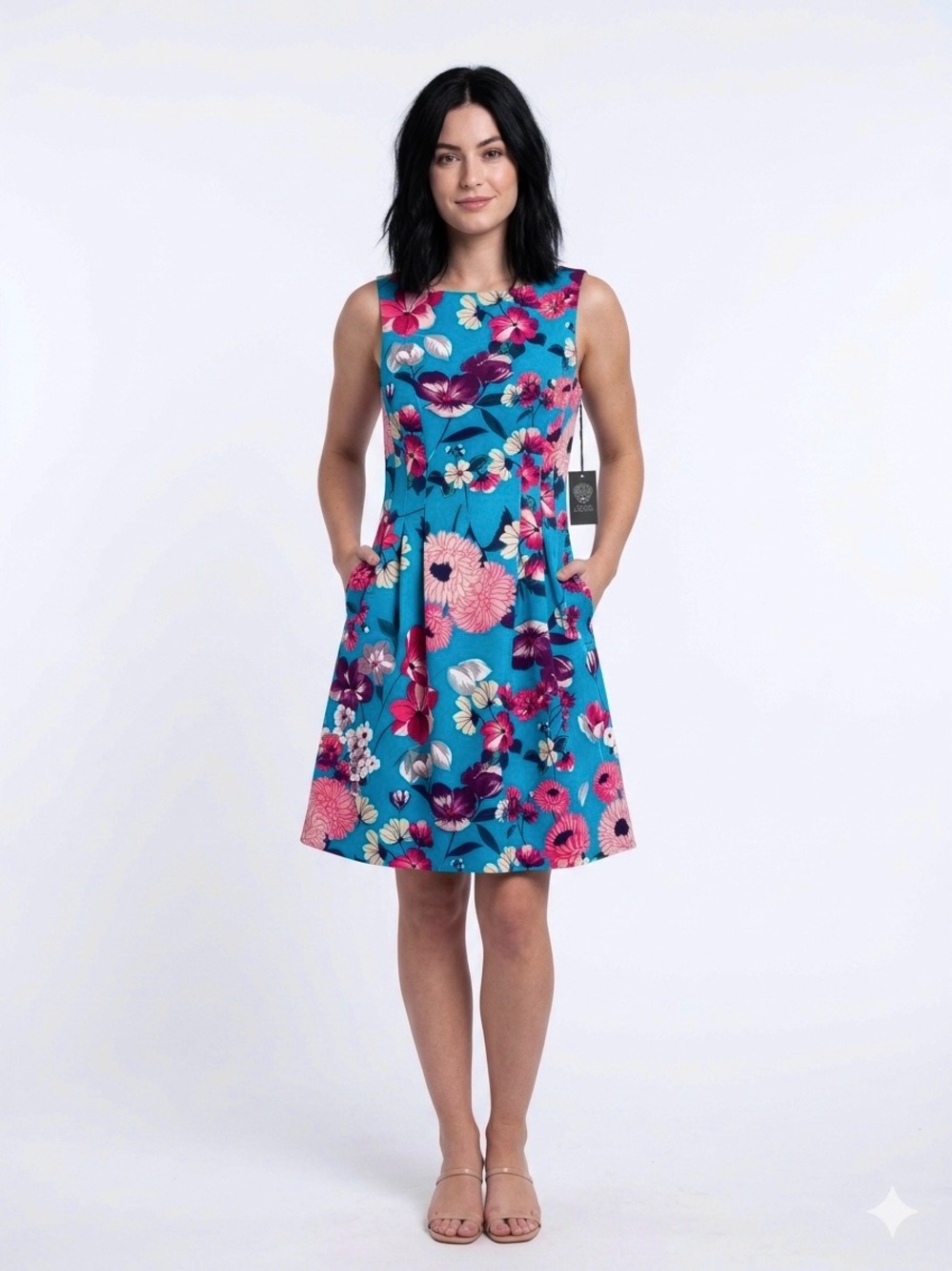 $145 Vince Camuto Floral Vivid Stretchable Dress Size 4 Womenโs
